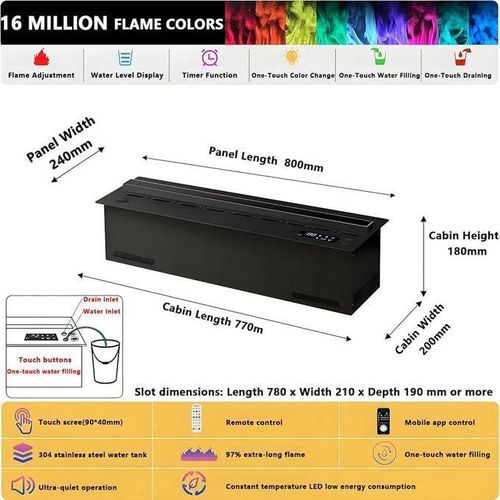Generic Modern Electric 3D Water Vapor Fireplace- 1.2mtr - image 3