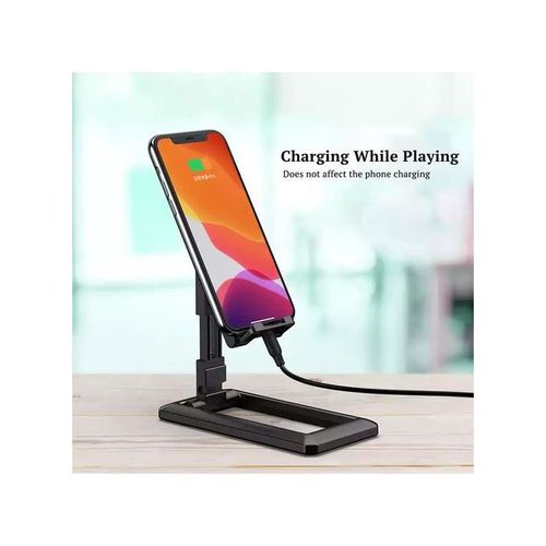 product_image_name-Generic-Foldable Mobile Phone Holder And Tablet Stand-Black-3