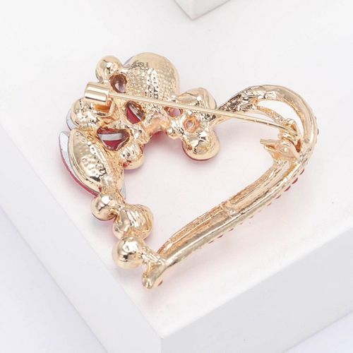 ONIBENZ AmoraGlow Crystal Heart Ruby Red Brooch – Premium Statement Lapel Pin for Elegant Women - image 3