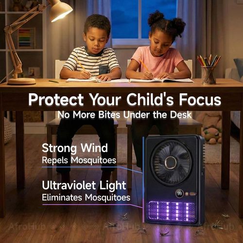 Generic Rechargeable Mosquito Killer Lamp & Fan (3000mAh) - Portable Electric Bug Zapper - image 3