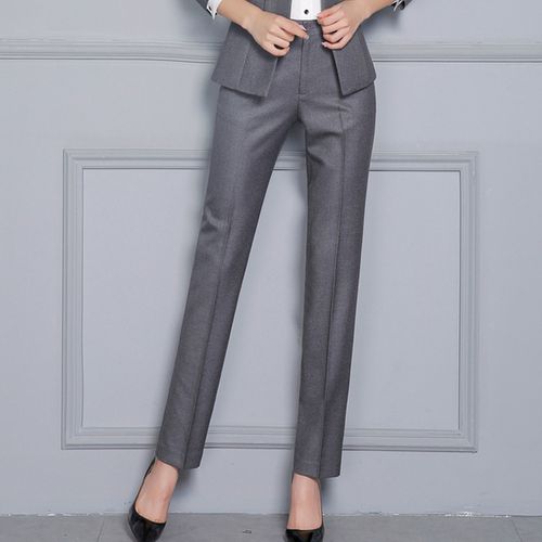 Fashion Women Formal Pants Autumn Waist Ladies Straight Office