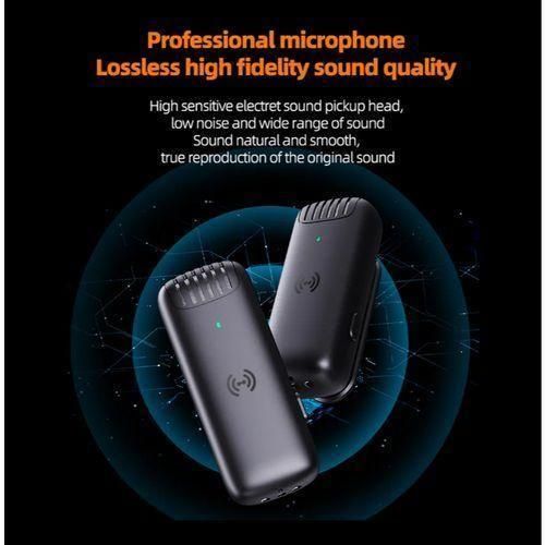 Generic Professional Wireless Lavalier Microphone Rechargeable Noise Cancellation Lapel Mic