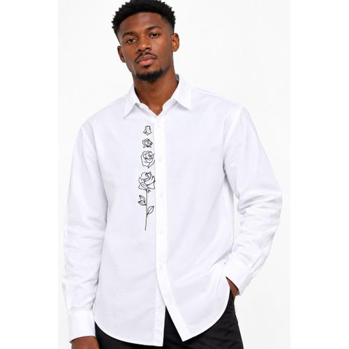 TM Rose Line Art Shirt - White