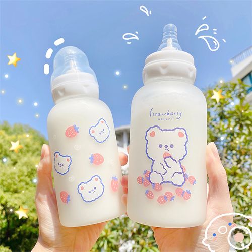 Kawaii Strawberry Water Bottle 1 Liter Bpa Free Cute Plastic Fruit