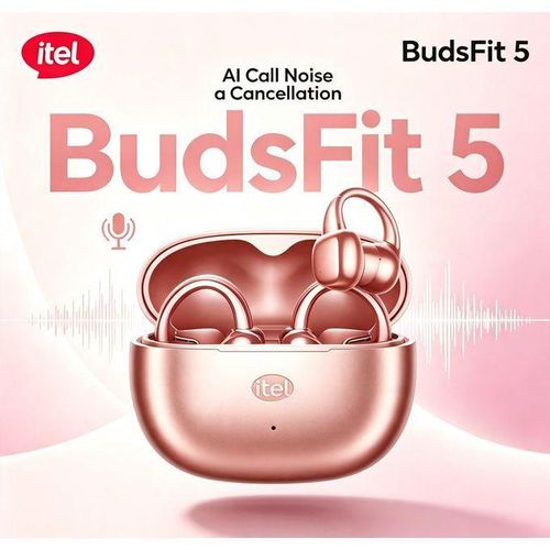 itel Wireless Earbuds with 32 Hours Playtime, Fast Charging, BudsFit 5 Rose Gold - image 2
