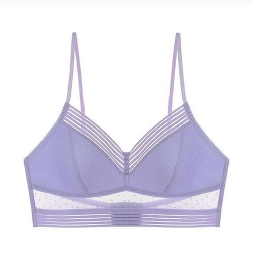 Low Back Comfort Lifting Bra Lace Bralette Bra Dot Mesh Ultra Thin Ladies  Women Crop Top Bra