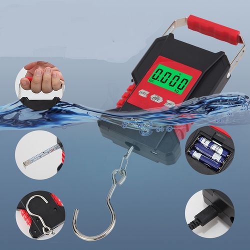 Generic 50kg Portable Waterproof Fishing Scale Digital Recharged Hanging  Hook Scales For Courier Hunting Luggage Home Weighing 1.5M Tape DON