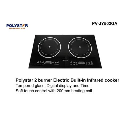product_image_name-Polystar-2 Burner Electric Built-In Infrared Cooker-1