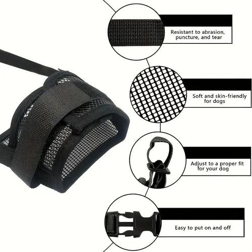 Generic Adjustable Dog Mask, Breathable Polyester, Anti-Bite Barking Control, Comfort Fit for Small to Medium Dogs - image 4