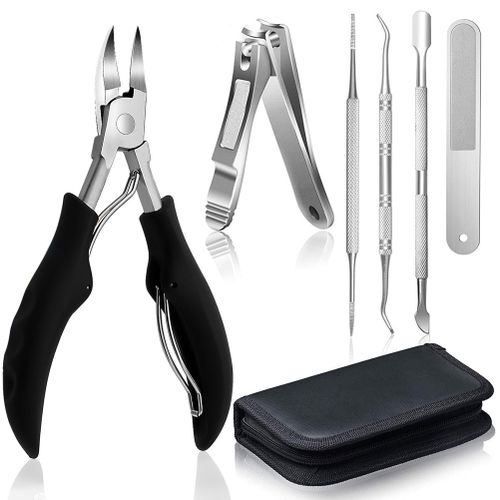 Generic 6pcs Toe Nail Clippers Set Podiatrists Toenail Clipper Foot Files  For Thick Ingrown Nails Senior Stainless Steel Pedicure Tools