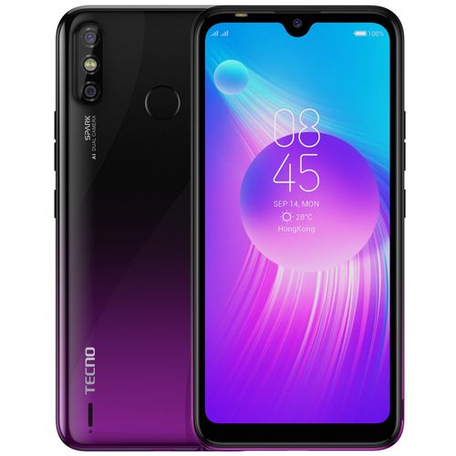 Spark 4 Air (KC6) 6.1" HD+, Android 9 Pie, 32GB ROM + 2GB RAM, 13MP Dual Camera, 4G, Fingerprint & Face ID - Purple