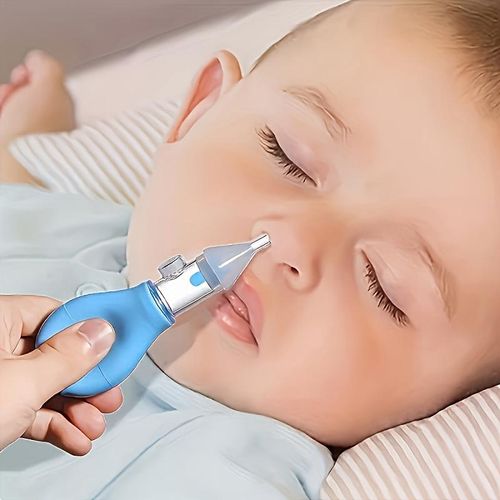 product_image_name-Generic-Baby Nasal Aspirator, Silicone Nasal Aspirator for Baby, Pump Type Newborn Snot Cleaner, Baby Essentials for Newborn, Blue-1