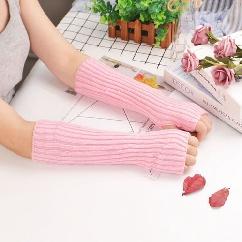 Fingerless Knitted Gloves Arm Warmers Ankle Wrist Sleeves