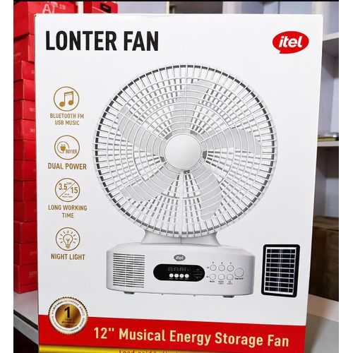 itel LONTER 12-Inch Musical Energy Storage Rechargeable Fan - image 3