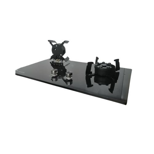 product_image_name-Polystar-75cm 2 Burner Flip Up 8mm Trmpered Glass Built-in Cooker Hob-2
