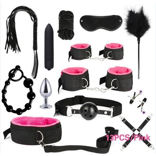 product_image_name-Generic- Complete Set of BDSM Kit Bondage apparatus kit BDSM whips, cuffs, Beaded anal plugs-1