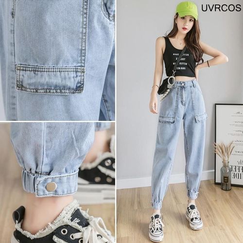 Women Jeans Loose Wide Leg Jeans High Waist Korean Style Casual