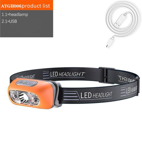 Super Bright Mini LED Headlamp Motion Sensor USB Rechargeable