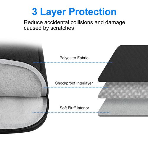 Haweel 11 inch Tablet Sleeve Case Zipper Briefcase Bag - Black - image 4