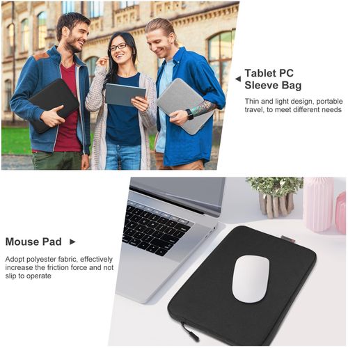 Haweel 11 inch Tablet Sleeve Case Zipper Briefcase Bag - Black - image 7