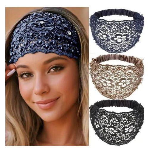 product_image_name-Generic-Princes Elegant Hollow Lace Flower Pattern Headband - 3pcs-1