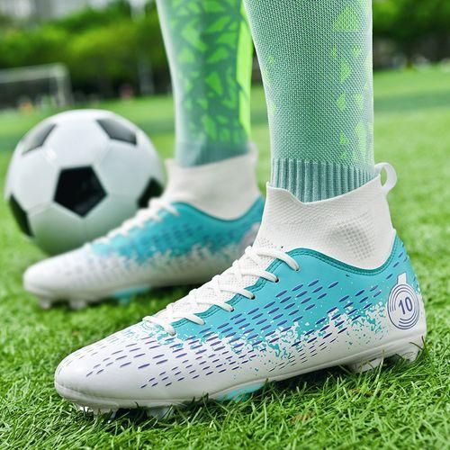 Fashion Men s Soccer Shoes HighTops LaceUp NonSlip Spikes Indoor Football Futsal TF Turf Cleats Jumia Nigeria