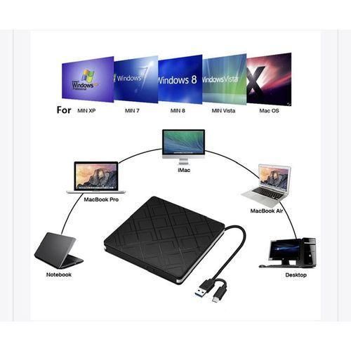 Generic Type-C External Optical Drive 3.0 DVD-RW Player CD DVD Burner Writer Rewriter Data Transfer For PC. - image 2