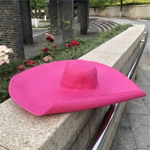 Fashion (54-58cm) 25cm Oversized Foldable Travel Beach Hats For Women Large  Wide Brim Straw Hat Lady UV Protection Sun Hat Outdoor Sun Shade Hat