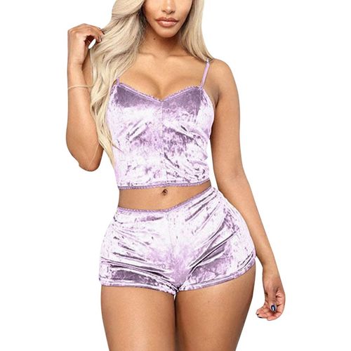 Fashion (light Purple)2 Pieces Bra Sets Velvet Underwear Lingerie