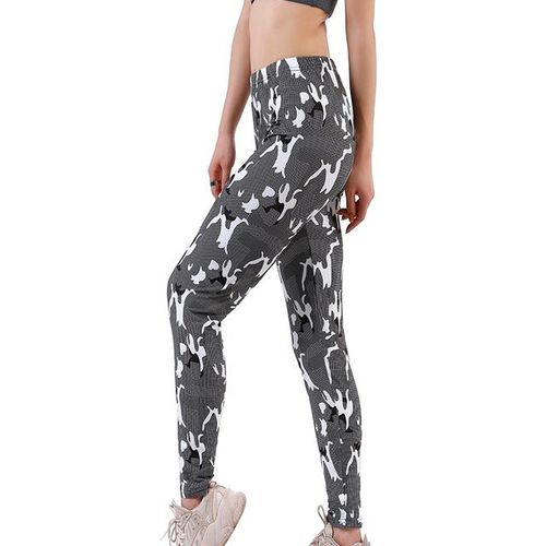 Womens Activewear Sports Leggings Leopard Print Leggings Black and