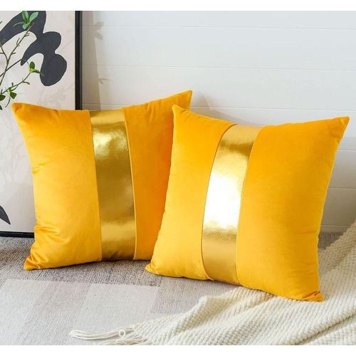Generic 2 in 1 Yellow and Gold Classic Decorative Throw pillow