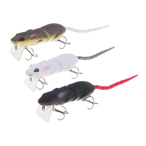 Generic 3pcs Mice Rat Mouse Top Water Bass Baits W/ Treble