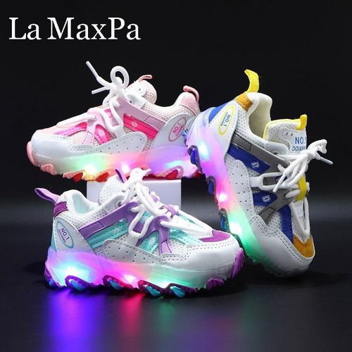 Size 21-30 Children's Shoes Sneakers with Luminous Sole Running Baby Shoes  with Lights Children Led Luminous Sneakers for Baby