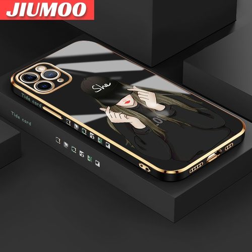 JIUMOO IPhone 11 Pro Max Case Girl Luxury Plating Cases Back Cover