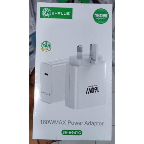 SHPLUS 160W Ultra Super Fast PD Adapter Charger with USB C to USB C Cable