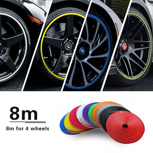 Generic 8m/roll Car Wheel Rim Protector Decor Strip Tire Guard