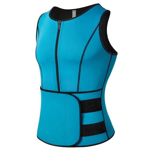 New product Men Neoprene Shapers Vest Body Shaper Tank Tops L XL XXL Black  Gray Waist Training Slim Weight Loss Zipper For Sauna Suit