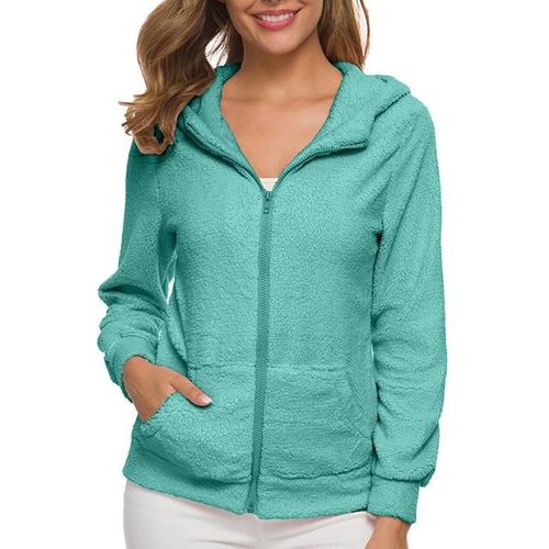 Generic Women s Winter Solid Color Pocket Zipper H Fleece Hooded Long Sleeve Womens Zipper Hoodie Womens Tunic Zip Up Sweatshirt Jumia Nigeria