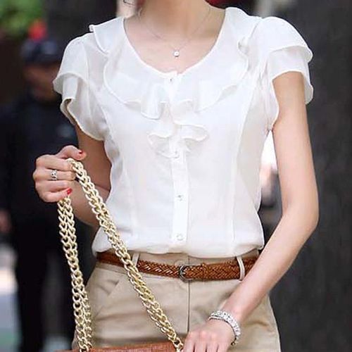 short sleeve chiffon tops