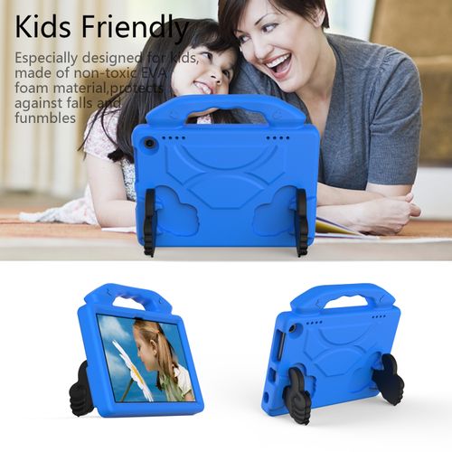 Generic For Amazon Kindle Fire HD8 Plus (2020) EVA Material Children Flat Anti Falling Cover Protective Shell With Thumb Bracket(Blue) - image 3