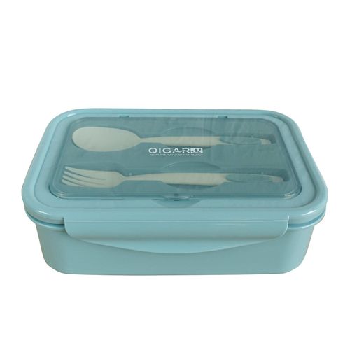 1400ml Lunch Box With 3 Compartments (green)- 2 Layer Bento Box