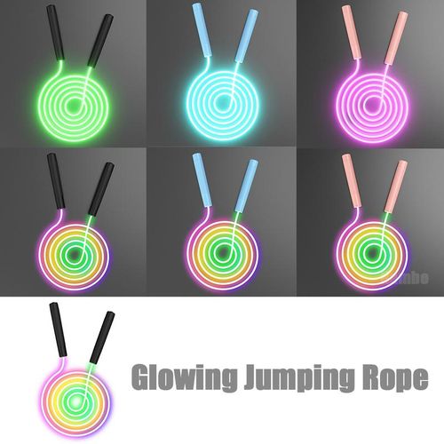 LED Glowing Jump Rope Skipping Ropes For Kids Adult Adjustable Skip