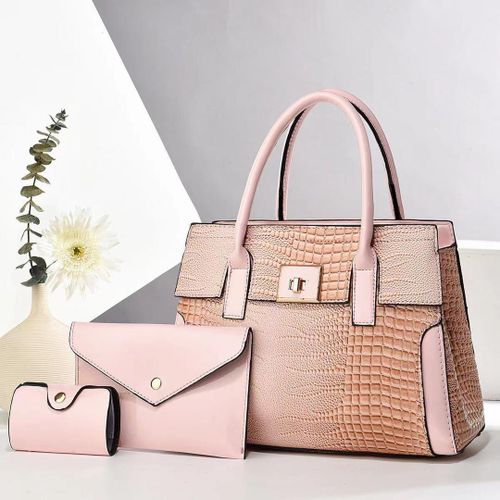 product_image_name-Fashion-Exclusive Classy classic Ladies 3 in 1 Maxi Shoulder Hand Bag Black-1