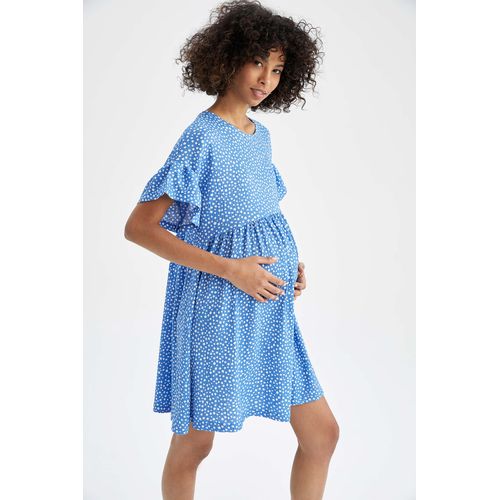 Baby Blue Polka Dot Maternity Dress