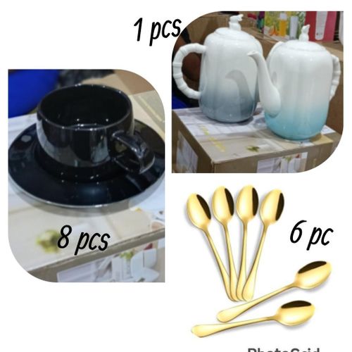 product_image_name-Generic-Tea/Coffee Mug and saucer _8  pcs plus tea jug 1 pcs _ plus tea spoon 6 pcs -1