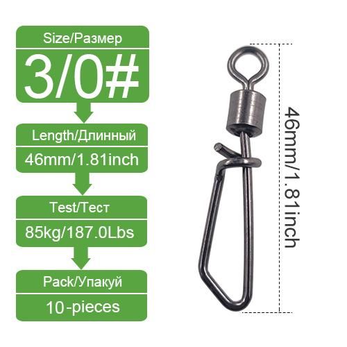 Generic Infof 10/20pcs Quick Clip Snap Swivel Brass Fishing Swivels Hook  Lure Line Fishing Connector Carp Accessories Terminal Tackle