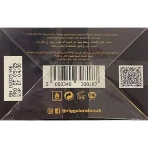 Riggs Riggs-London Oud Eau De Parfum 100ml NAFDAC No: A2-102417 - image 2