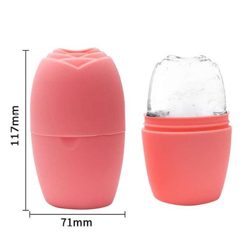 product_image_name-Generic-Silicone Reusable Ice Face Roller – Cooling Facial Massage Tool... Pink -1