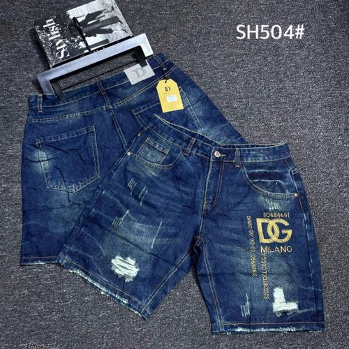 product_image_name-Fashion-Distressed Denim Shorts Jeans - Gray-1