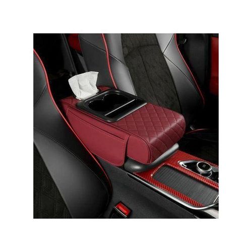 Generic Multi-Function Car Armrest Pad with built-in cup holder, tissue box & phone pocket!